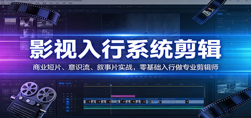 影视系统剪辑，商业短片、意识流、叙事片实战，零基础入行做专业剪辑师-星空网创资源