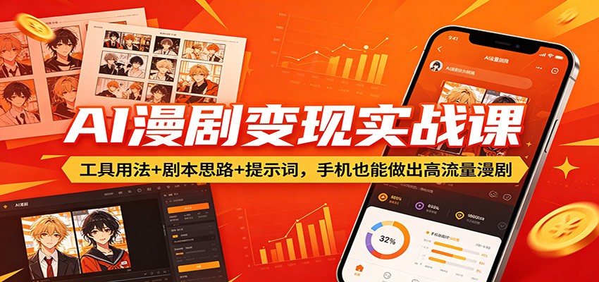 AI漫剧变现实战课：工具用法+剧本思路+提示词，手机也能做出高流量漫剧-星空网创资源