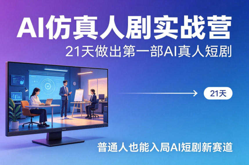 AI仿真人剧实战营,21天做出第一部AI真人短剧,普通人也能入局AI短剧新赛道(更新)-星空网创资源