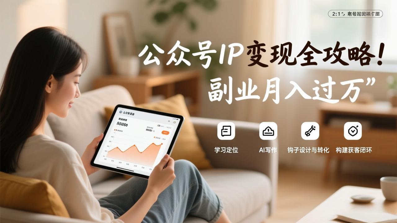 公众号IP变现全攻略，学习定位、AI写作、钩子设计与转化，构建获客闭环，副业月入过万-星空网创资源
