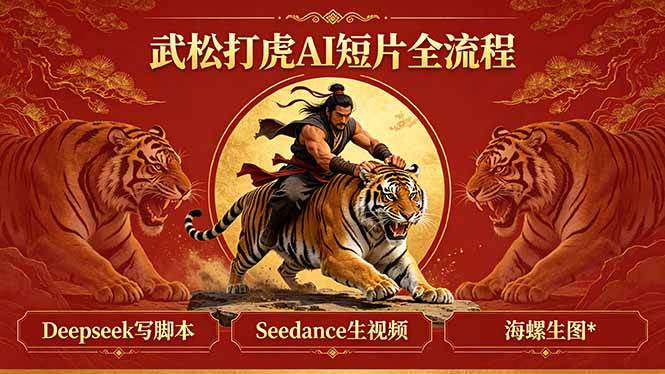 （18370期）武松打虎AI短片全流程：Deepseek写脚本+Seedance生视频+海螺生图-星空网创资源