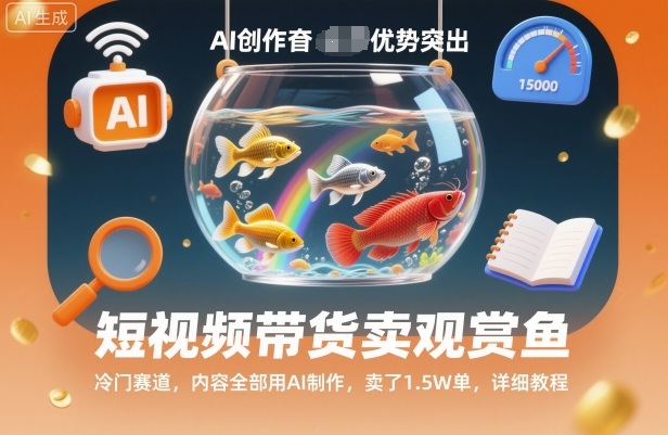 短视频带货卖观赏鱼，冷门赛道，内容全部用AI制作，卖了1.5W单，详细教程-星空网创资源