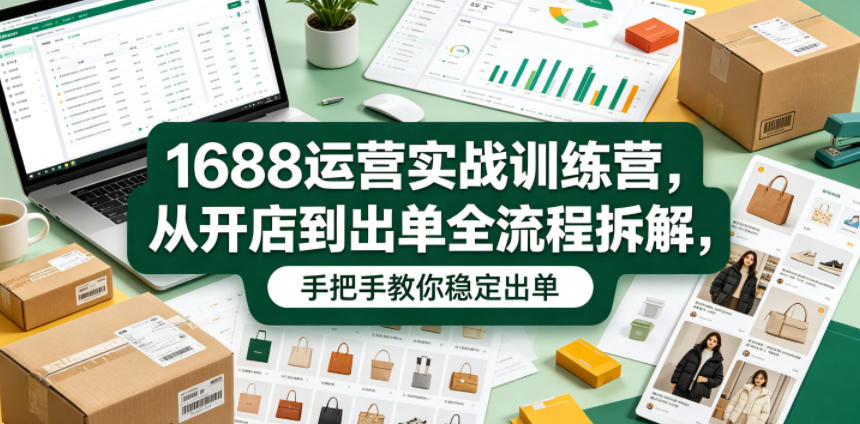 1688运营实战训练营,从开店到出单全流程拆解,手把手教你稳定出单-星空网创资源