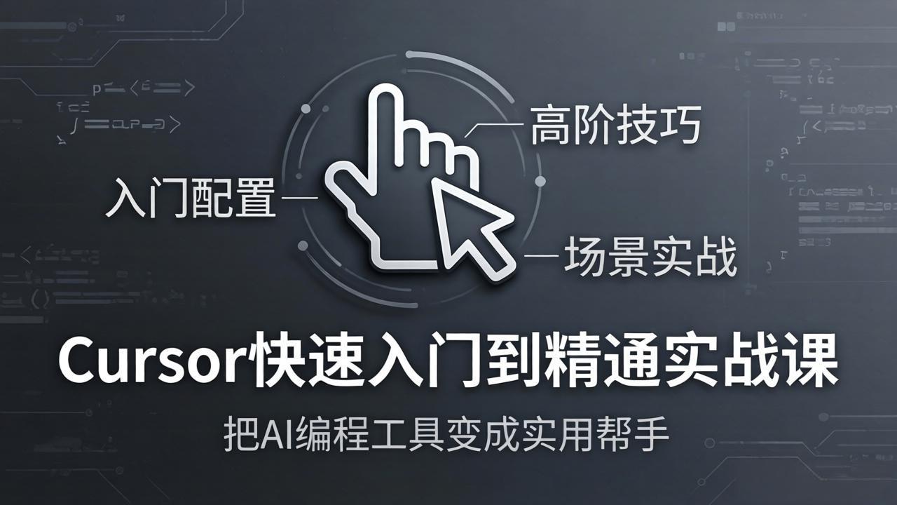 Cursor快速入门到精通实战课:入门配置+高阶技巧+场景实战,把AI编程工具变成实用帮手-星空网创资源