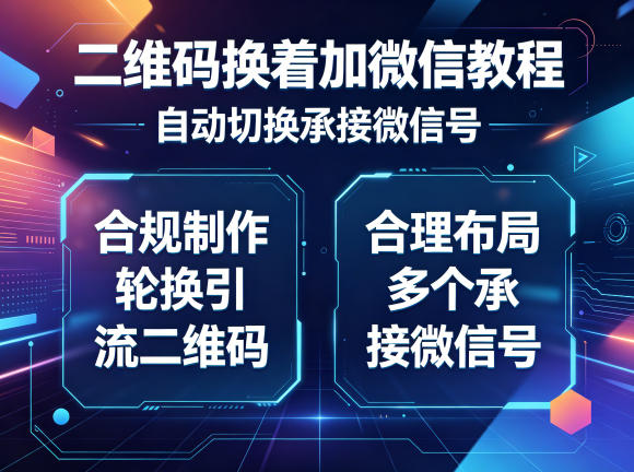 二维码换着加微信教程,自动切换承接微信号,合规制作轮换引流二维码,合理布局多个承接微信号-星空网创资源
