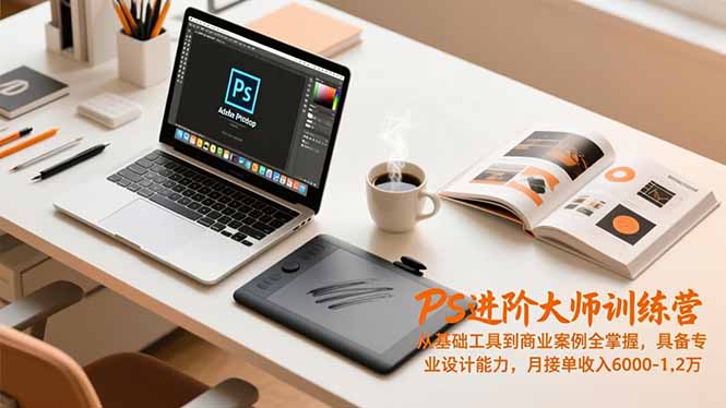 PS进阶大师训练营,从基础工具到商业案例全掌握,具备专业设计能力,月接单收入6000-1.2万-星空网创资源