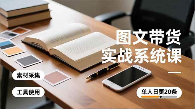（16705期）图文带货实战系统课，工具使用、素材采集、防同质化，单人日更20条月入3w+-星空网创资源