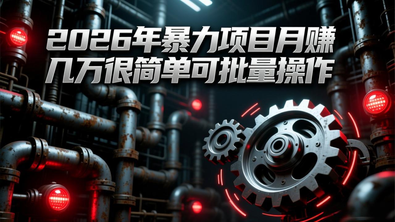 2026年暴力项目月赚几万很简单可批量操作,成本低,利润大-星空网创资源