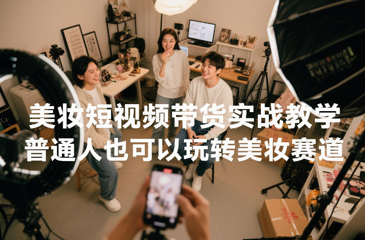 美妆短视频带货实战教学,普通人也可以玩转美妆赛道-星空网创资源