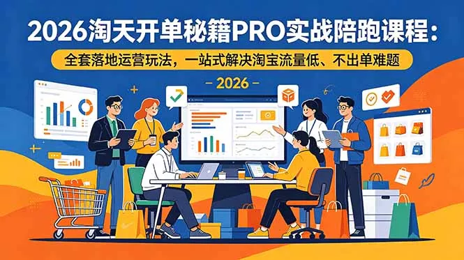 2026淘天开单秘籍PRO实战陪跑课程：全套落地运营玩法，一站式解决淘宝流量低、不出单难题-星空网创资源