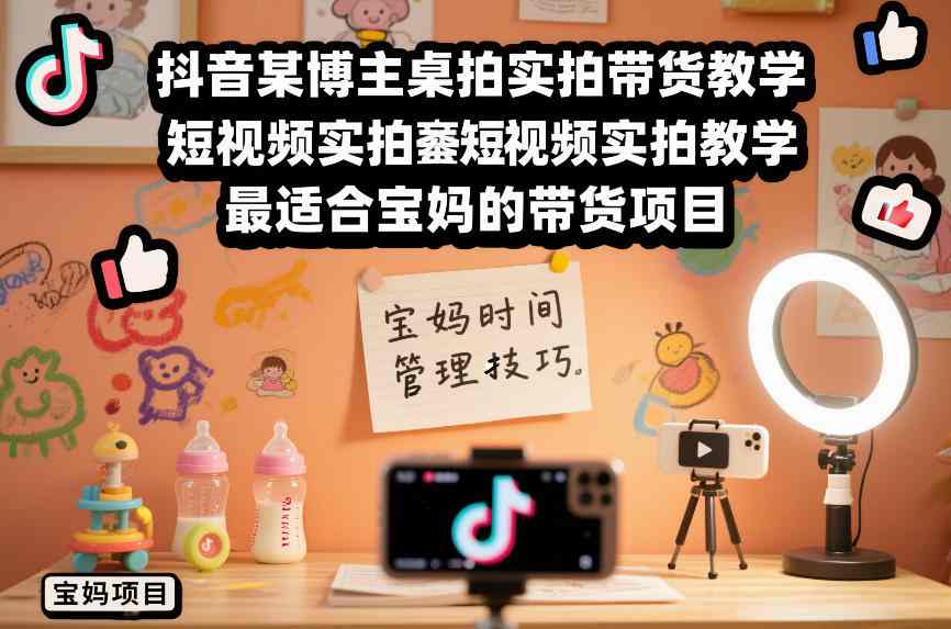 抖音某博主桌拍实拍带货教学,短视频实拍教学,最适合宝妈的带货项目 抖音某博主桌拍实拍带货教学,短视频实拍教学,最适合宝妈的带货项目