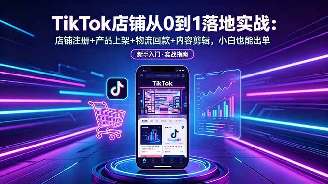 (18862期)TikTok店铺从0到1落地实战:店铺注册+产品上架+物流回款+内容剪辑,小白也能出单-星空网创资源