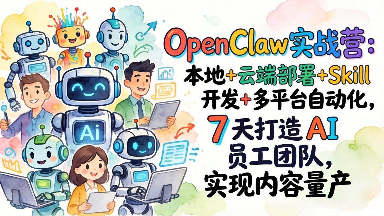 (17673期)OpenClaw实战营-更新:本地+云端部署+Skill开发+多平台自动化,7天打造AI员工团队+实现内容量产-星空网创资源