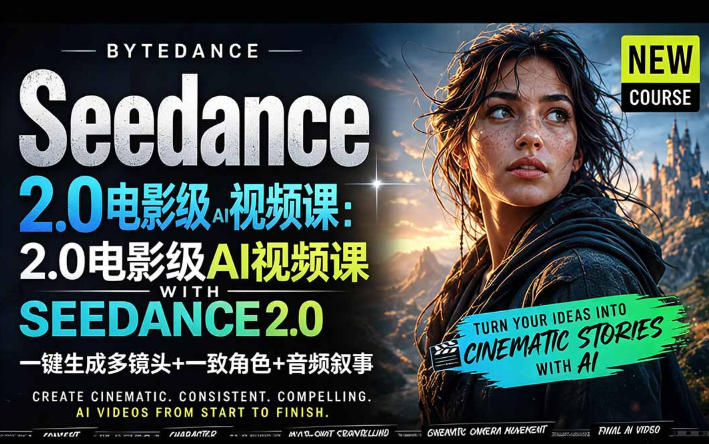 字节跳动的Seedance 2.0 AI电影视频生成制作教程，一键生成多镜头+一致角色+音频叙事-中英字幕-星空网创资源