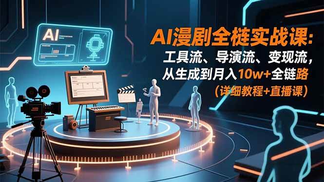 （16776期）AI漫剧全栈实战课：工具流、导演流、变现流，从生成到月入10w+全链路 (详细教程+直播课)-星空网创资源
