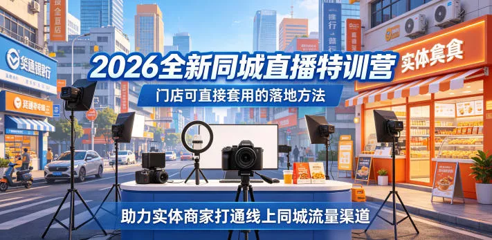 2026全新同城直播特训营,门店可直接套用的落地方法,助力实体商家打通线上同城流量渠道-星空网创资源