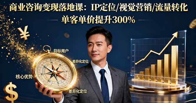 (16249期)商业咨询变现落地课:IP定位/视觉营销/流量转化,单客单价提升300%-星空网创资源