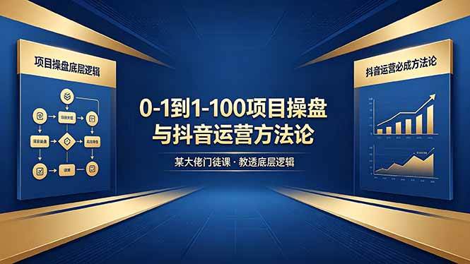 (18382期)0-1到1-100怎么建?某大佬门徒课教透项目操盘底层逻辑+抖音运营必成方法论-星空网创资源